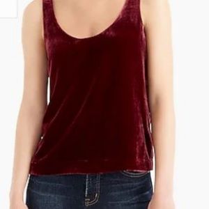 NWT- J. Crew Velvet Tank - Burgundy